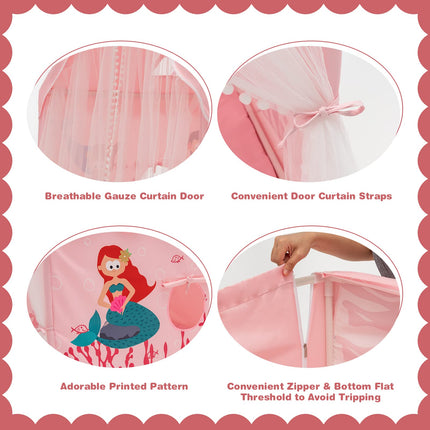 Costzon Kids Tent with Padded Cotton Mat, Large Playhouse for Girls