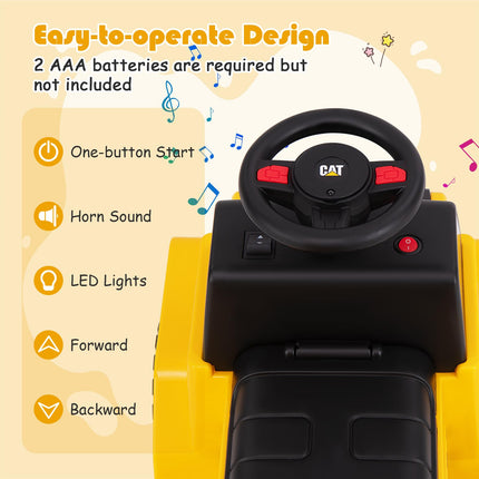 Costzon Ride on Dump Truck, 6V Licensed Caterpillar Ride on Construction Vehicle, Battery Powered Ride on Toy for Toddlers