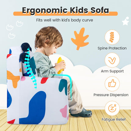 Costzon Kids Sofa, Foam Filled Armchair with Padded Pillow, Upholstered Sofa Chair