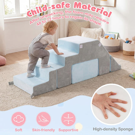 Costzon 4-in-1 Foam Climbing Blocks Foldable Montessori Climbing Toy for Toddler 3+ Years