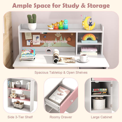 Costzon Kids Desk and Chair Set Study Table Computer Workstation