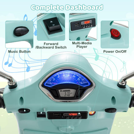 Costzon Toddler Motorcycle 12V Licensed Vespa Ride on Motorcycle