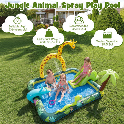 Costzon Jungle Animal Inflatable Kiddie Pool (82'' x 70'' x 54.5'')