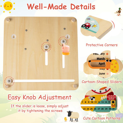 Costzon Montessori Kids Daily Learning Clock Toy