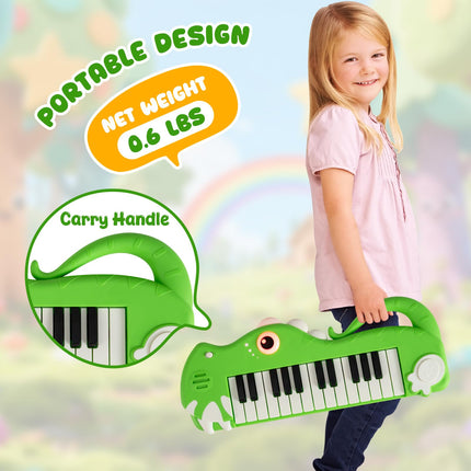 Costzon 25-Key Kids Piano Keyboard Dinosaur Shape Toy Digital Piano