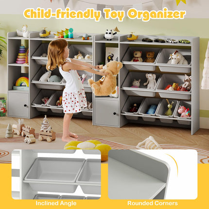 Costzon Kids Toy Storage and Bookshelf Wooden Bookcase（Large）