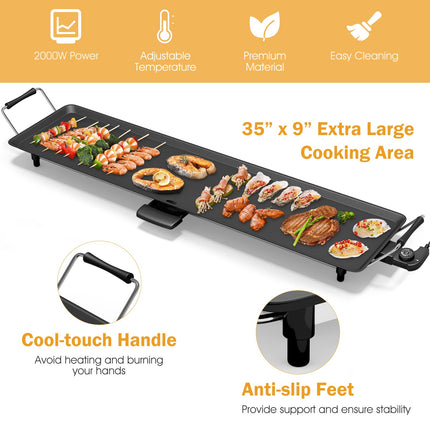 Costzon 35" Electric Griddle w/5-Level Temp & Drip Tray