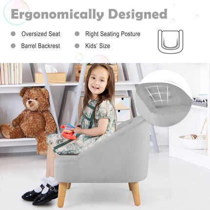 Costzon Kids Sofa with Ottoman, Toddler Chair w/Footstool