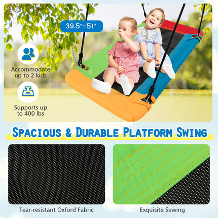 Costzon 660 lbs Swing Sets for Backyard, 3-in-1 Heavy Duty Extra Large Metal Swing Frame with Platform Swing