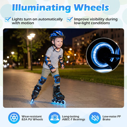 Costzon Inline Skates 4 Sizes Adjustable Kids Roller Blades