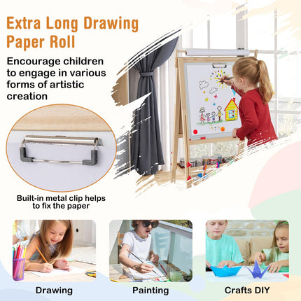 Costzon Double Sided Kids Art Easel with Magnetic Whiteboard