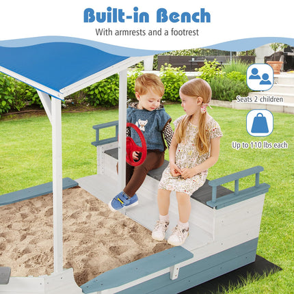 Costzon Pirate Ship Sandbox with Canopy