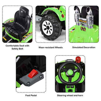 Costzon 12V Battery Powered Kids Ride On Excavator