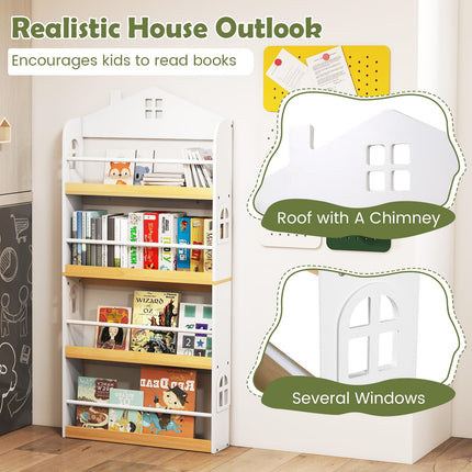 Costzon 4-Tier Kids Bookshelf Wall Mounted