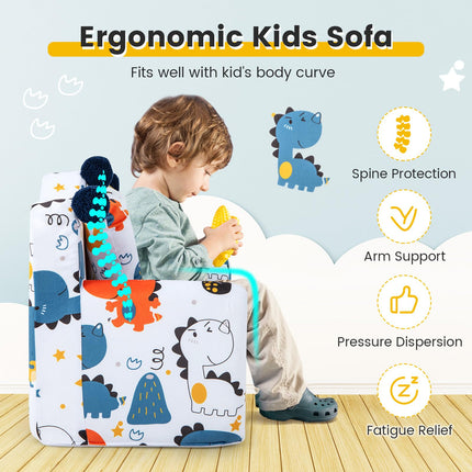 Costzon Kids Sofa, Foam Filled Armchair with Padded Pillow, Upholstered Sofa Chair