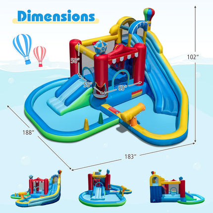 Costzon Inflatable 8-in-1 Amusement Park Water Park