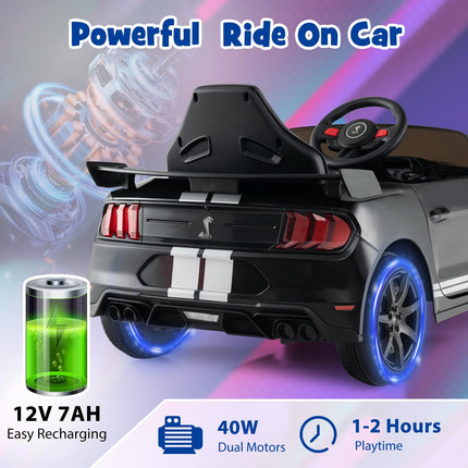 Costzon 12V Kids Ride on Car, Licensed Ford Mustang Shelby GT500 Electric Vehicle w/Remote Control