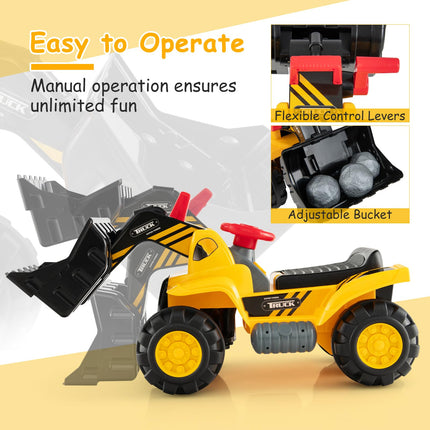 Costzon Ride on Excavator Ride on Construction Vehicles w/Helmet