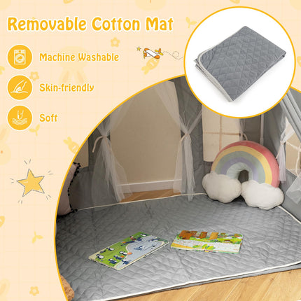 Costzon Kids Tent, Large Toddler Play Tent with 2 Doors, 4 Windows(53.5" x 37" x 53")