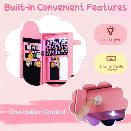 Costzon Kids Lockable Standing Jewelry Organizer