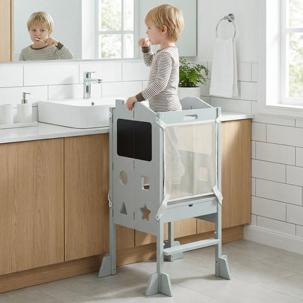 Costzon Folding Toddler Step Stool 2-Step Stool Safety Nets & Anti-Tip Feet