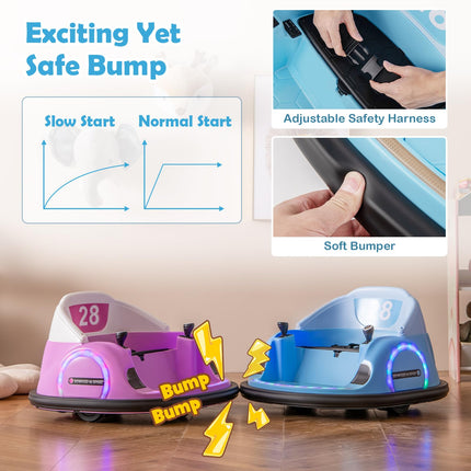 Costzon Bumper Car, 12V Electric Kids Ride on Bumping Car w/Remote Control