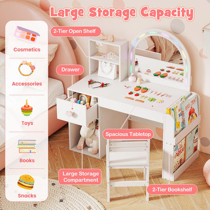 Costzon Kids Vanity Table and Chair Set