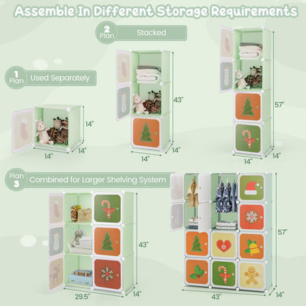 Costzon Kids Closet, Cartoon DIY Modular Dresser Storage Organizer