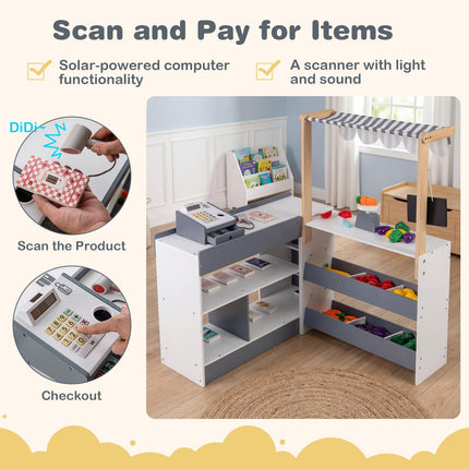Costzon Kids Grocery Store Playset Wooden Play Store