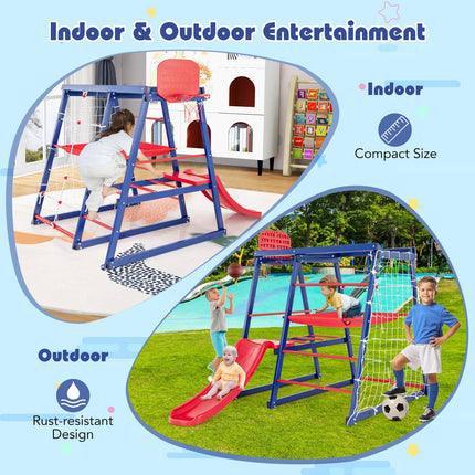 Costzon 7 in 1 Climbing Toys for Toddlers, Indoor Outdoor Kids Gym for Exercise w/Climbing Net