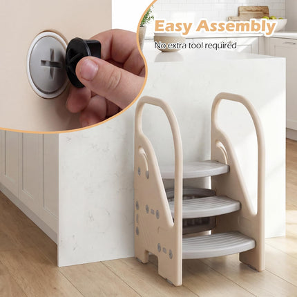 Costzon Toddler Step Stool for Bathroom Sink Adjustable 3-Step Helper Stool