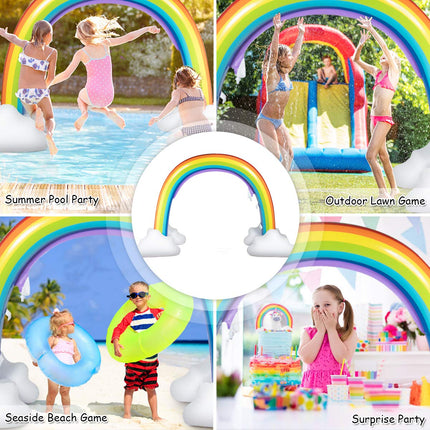 Costzon Inflatable Rainbow Sprinkler, Over 6 Feet Long, Outside Yard Summer Toy for Boys Girls