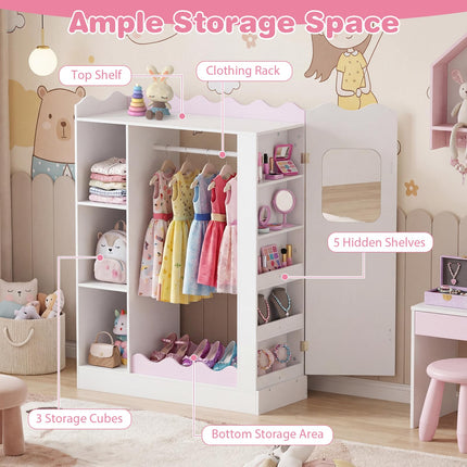 Costzon Kids Dress Up Storage with Mirror