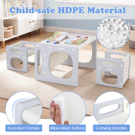 Costzon Versatile Kids Table and Chairs Montessori Weaning Table Set