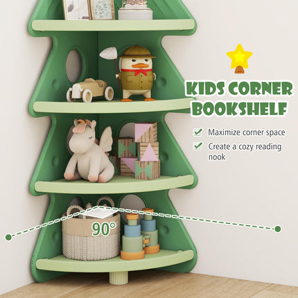 Costzon Christmas Tree Bookshelf for Kids Toddler Montessori Corner Bookcase