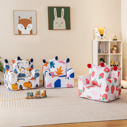 Costzon Kids Sofa, Foam Filled Armchair with Padded Pillow, Upholstered Sofa Chair