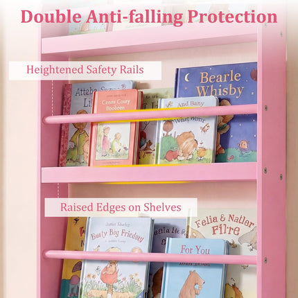 Costzon 4-Tier Wall Mounted Book Shelf for Toys & Books