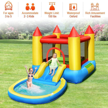 Costzon Inflatable Castle Jumping Bouncer with Water Slide