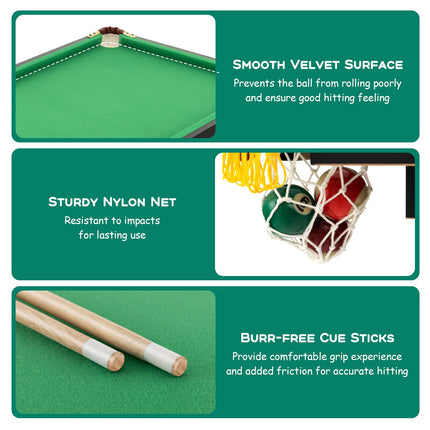 Costzon Billiard Table Pool Game Table Includes Cues