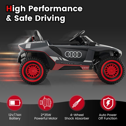 Costzon Ride on Car, Audi Licensed E-tron Racing Car, 12V Battery Powered Electric Vehicle