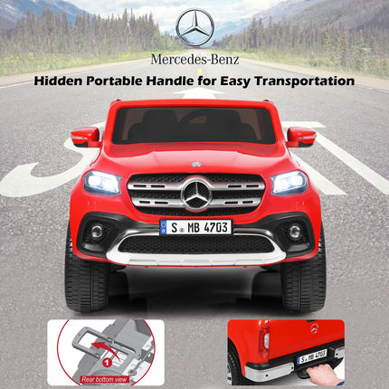 Costzon 2-Seater Ride on Polick Truck, Licensed Mercedes Benz X Class Battery Powered Ride on Car w/ 2.4G Remote Control