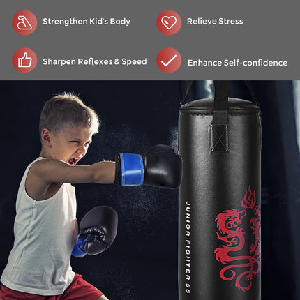 Costzon 2 FT Kids Punch Bag Boxing Set Kick Ball Gloves Skipping Rope Hook Children