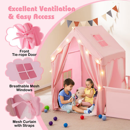 Indoor Large Toddler Pretend Playhouse w/Playpen Door Curtains Viewing Windows