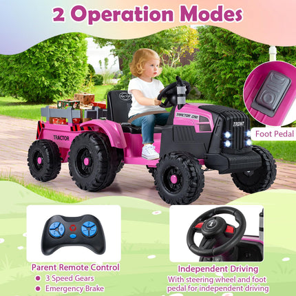 Costzon 24V Ride on Tractor with Detachable Trailer