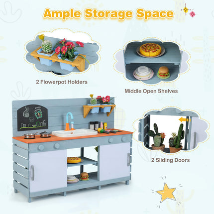 Kids Play Kitchen Set with Stoves for Boys Girls Aged 3-8