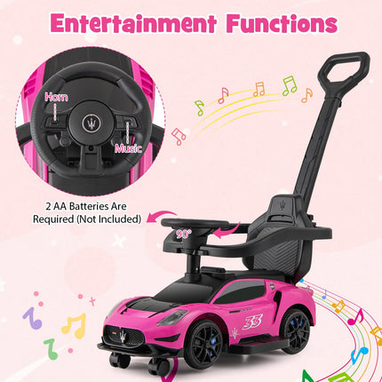 Costzon Push Car for Toddlers 3 in 1 Licensed Maserati Stroller Sliding Walking Car with Handle