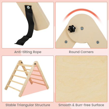 Costzon Climbing Toys for Toddlers, 4 in 1 Foldable Wooden Montessori Baby Climbing Gym