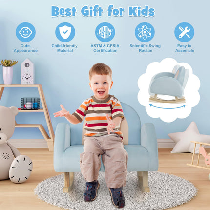 Costzon Kids Sofa, Rocking Chair with Solid Wood Frames, Plush Fabric, Anti-Tipping Design for Kids Room