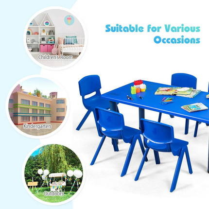 Costzon Plastic Stackable School Chairs, Kids Learning Chairs with 11 inch Seat Height