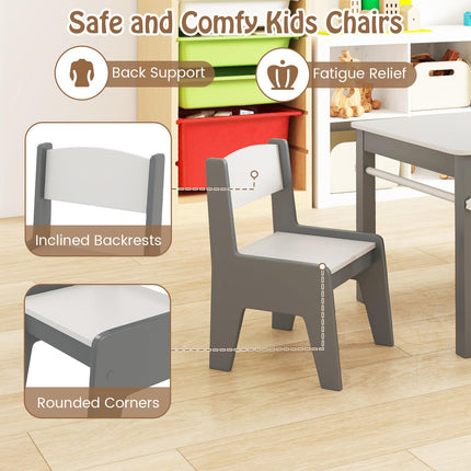 Costzon Kids Table and Chairs, 3 in 1 Wooden Art Drawing Table